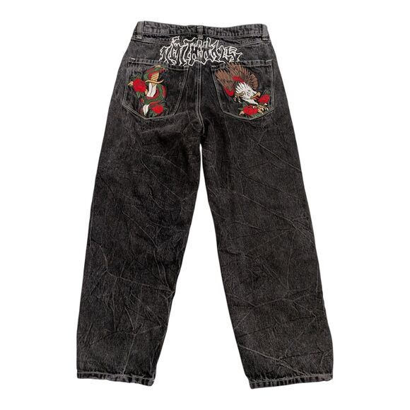 Ninth Hall Ambush Embroidered Black Denim Relaxed Jeans 30 Y2K Streetwear Zumiez - Picture 2 of 16